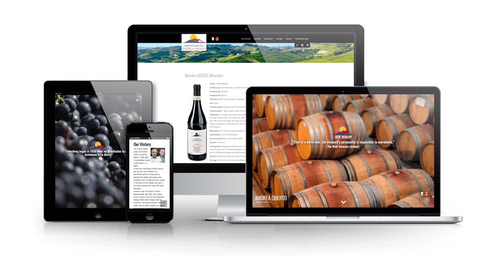 Andrea Oberto Winery - a responsive website with ecommerce for wine distributors